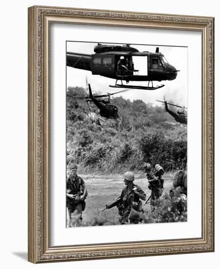 Helicopters Drop Troops-Associated Press-Framed Photographic Print