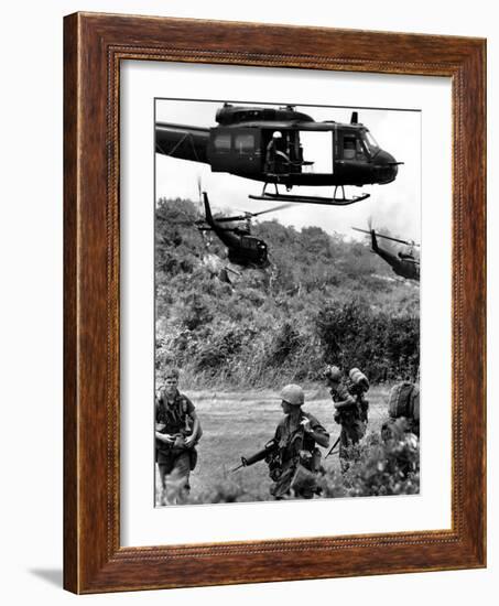 Helicopters Drop Troops-Associated Press-Framed Photographic Print