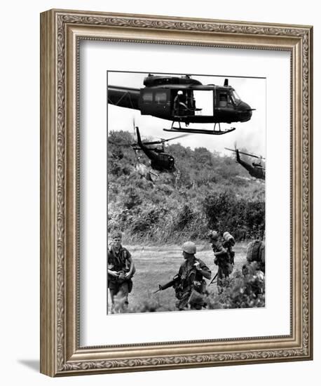 Helicopters Drop Troops-Associated Press-Framed Photographic Print