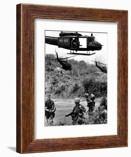 Helicopters Drop Troops-Associated Press-Framed Photographic Print