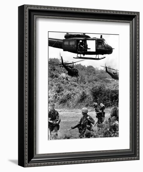 Helicopters Drop Troops-Associated Press-Framed Photographic Print