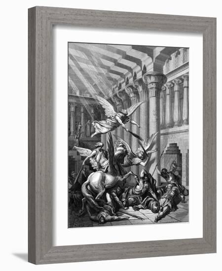 Heliodorus Attempting to Take Treasure from the Temple at Jerusalem, 1865-1866-Gustave Doré-Framed Giclee Print