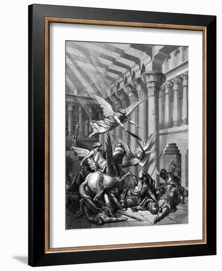 Heliodorus Attempting to Take Treasure from the Temple at Jerusalem, 1865-1866-Gustave Doré-Framed Giclee Print