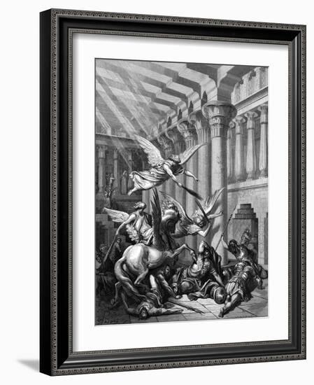 Heliodorus Attempting to Take Treasure from the Temple at Jerusalem, 1865-1866-Gustave Doré-Framed Giclee Print