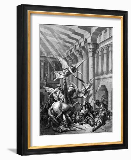 Heliodorus Attempting to Take Treasure from the Temple at Jerusalem, 1865-1866-Gustave Doré-Framed Giclee Print