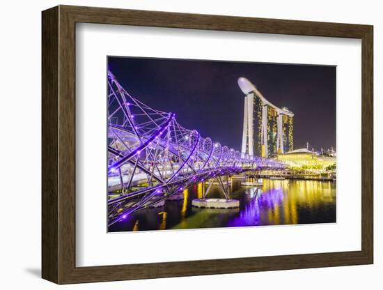 Helix Bridge leading to the Marina Bay Sands, Marina Bay, Singapore, Southeast Asia, Asia-Fraser Hall-Framed Photographic Print