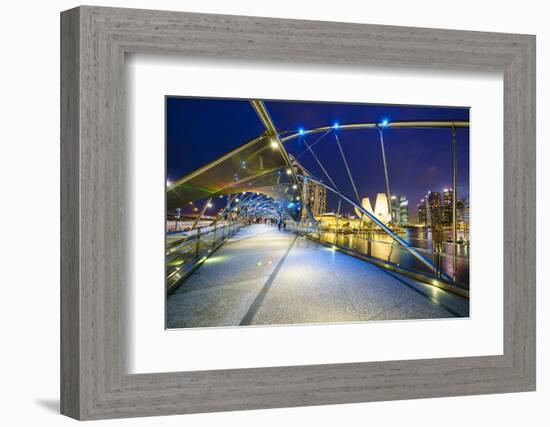 Helix Bridge leading to the Marina Bay Sands, Marina Bay, Singapore, Southeast Asia, Asia-Fraser Hall-Framed Photographic Print