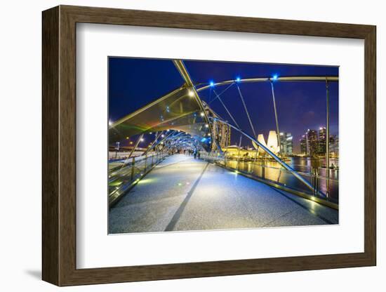 Helix Bridge leading to the Marina Bay Sands, Marina Bay, Singapore, Southeast Asia, Asia-Fraser Hall-Framed Photographic Print