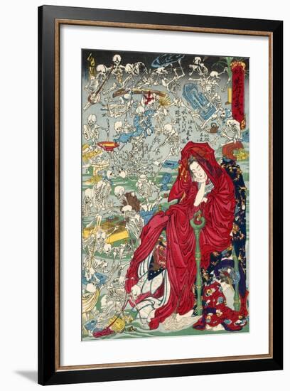 Hell Courtesan, No. 9 in the Series "Kyosai Rakuga"-null-Framed Giclee Print