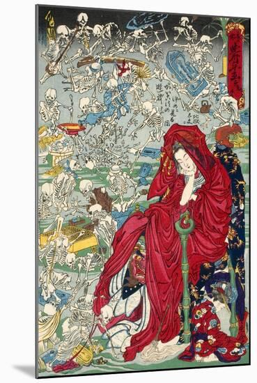 Hell Courtesan, No. 9 in the Series "Kyosai Rakuga"-null-Mounted Giclee Print