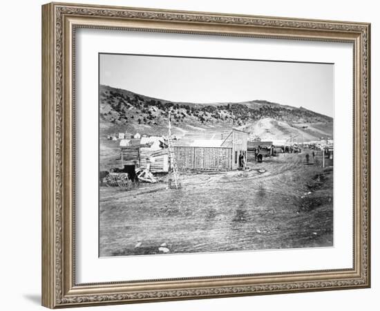 Hell on Wheels' Town in Bear River, Nebraska, 1860S (B/W Photo)-American Photographer-Framed Giclee Print