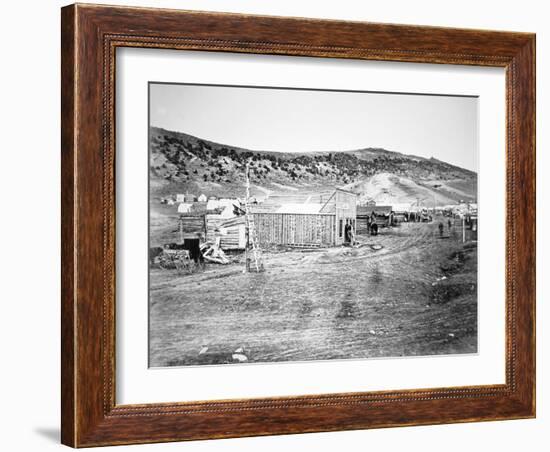 Hell on Wheels' Town in Bear River, Nebraska, 1860S (B/W Photo)-American Photographer-Framed Giclee Print