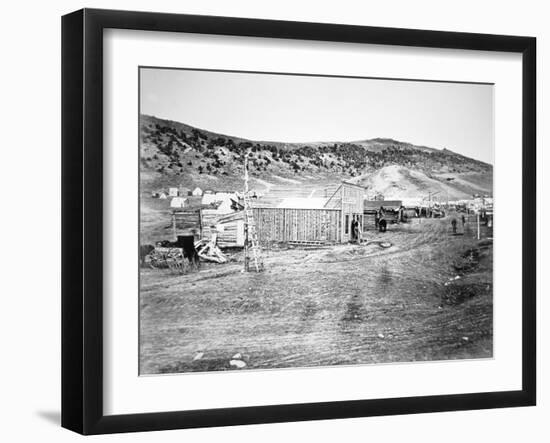 Hell on Wheels' Town in Bear River, Nebraska, 1860S (B/W Photo)-American Photographer-Framed Giclee Print