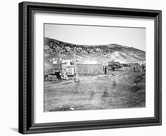 Hell on Wheels' Town in Bear River, Nebraska, 1860S (B/W Photo)-American Photographer-Framed Giclee Print