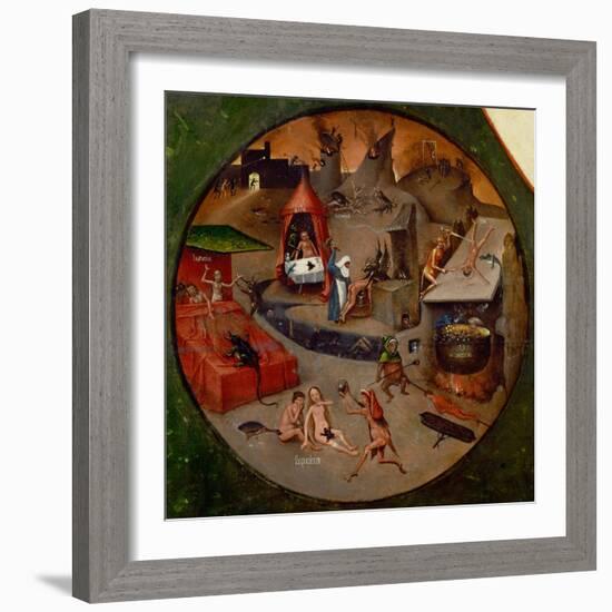 Hell, Tondo, Detail from the Panel of the Seven Deadly Sins-Hieronymus Bosch-Framed Giclee Print