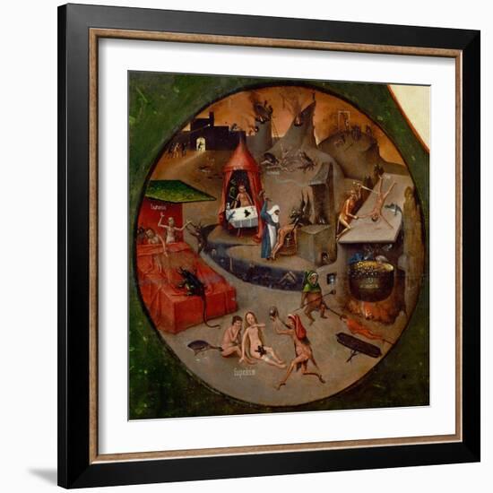 Hell, Tondo, Detail from the Panel of the Seven Deadly Sins-Hieronymus Bosch-Framed Giclee Print