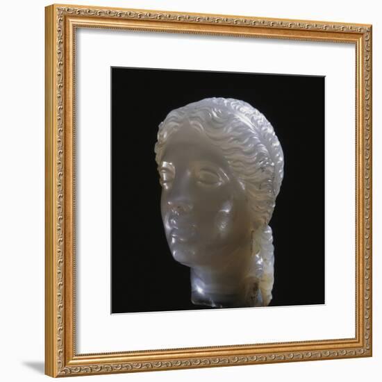 Hellenistic alabaster female head, Greece, 3rd century BC-Werner Forman-Framed Photographic Print