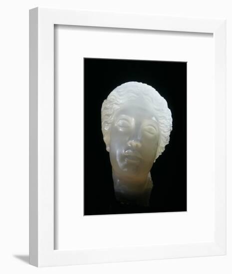 Hellenistic alabaster female head, Greece, 3rd century BC-Werner Forman-Framed Photographic Print