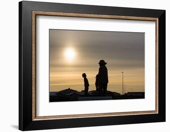 Hellissandur, Sculpture, Silhouette, Fisherman and Child-Catharina Lux-Framed Photographic Print