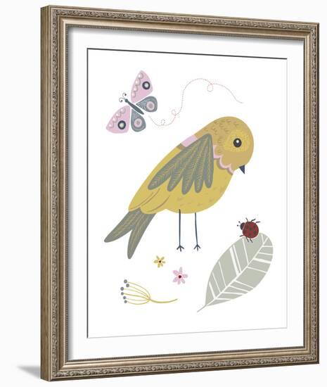 Hello Friends - Bird-Clara Wells-Framed Giclee Print