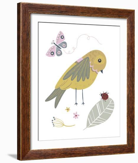 Hello Friends - Bird-Clara Wells-Framed Giclee Print