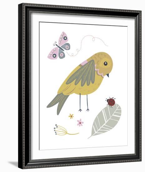 Hello Friends - Bird-Clara Wells-Framed Giclee Print