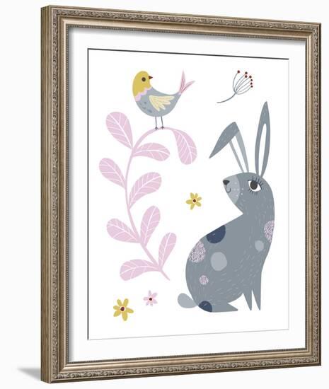 Hello Friends - Bunny-Clara Wells-Framed Giclee Print