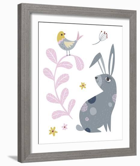 Hello Friends - Bunny-Clara Wells-Framed Giclee Print