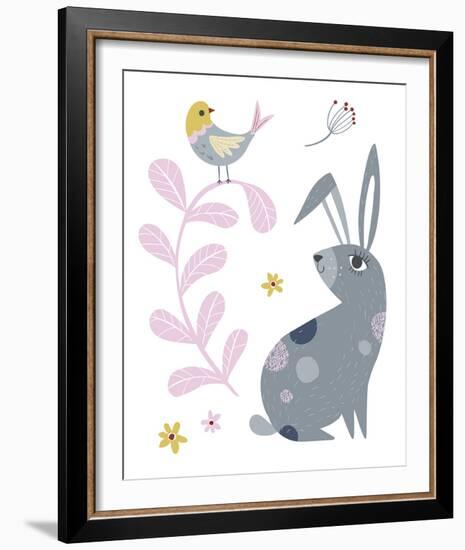 Hello Friends - Bunny-Clara Wells-Framed Giclee Print