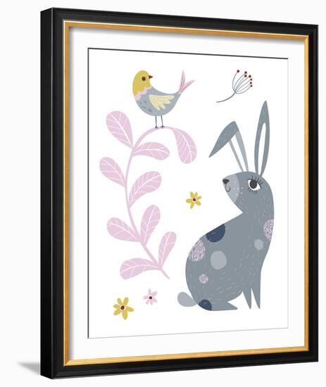 Hello Friends - Bunny-Clara Wells-Framed Giclee Print