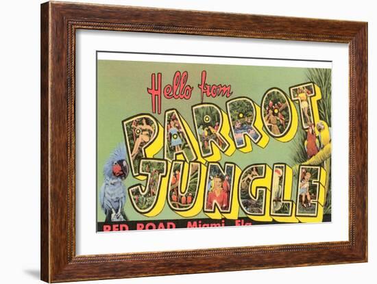 Hello from Parrot Jungle, Miami, Florida-null-Framed Art Print