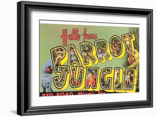 Hello from Parrot Jungle, Miami, Florida-null-Framed Art Print