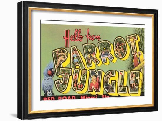 Hello from Parrot Jungle, Miami, Florida-null-Framed Art Print