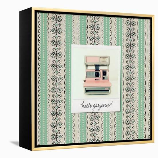 Hello Gorgeous Polaroid-Vicki Dvorak-Framed Stretched Canvas