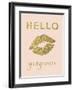 Hello Gorgeous-Peach & Gold-Framed Art Print