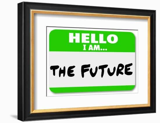 Hello I Am the Future Name Tag Sticker-iqoncept-Framed Photographic Print