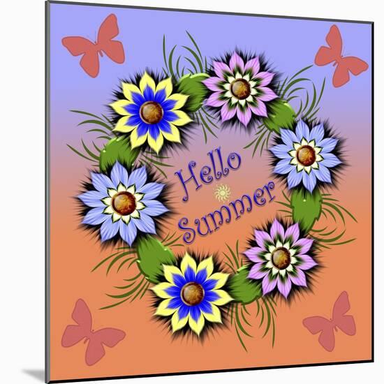 Hello Summer-Fractalicious-Mounted Giclee Print