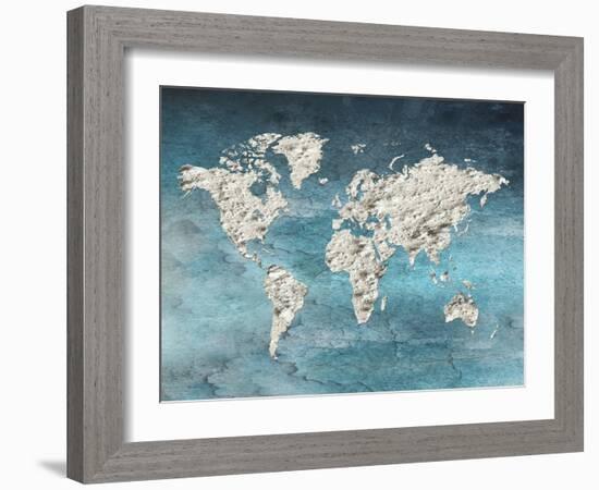 Hello World Blue-Sheldon Lewis-Framed Art Print