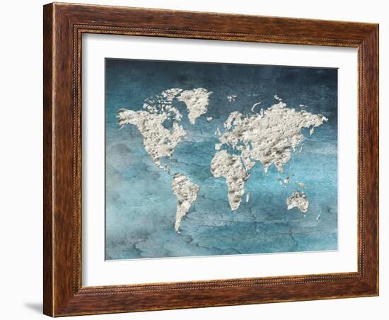 Hello World Blue-Sheldon Lewis-Framed Art Print