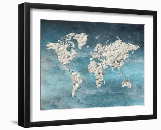 Hello World Blue-Sheldon Lewis-Framed Art Print