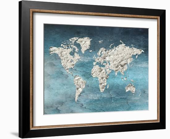 Hello World Blue-Sheldon Lewis-Framed Art Print