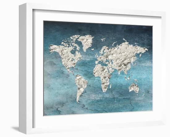 Hello World Blue-Sheldon Lewis-Framed Art Print