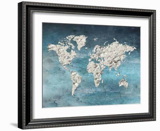 Hello World Blue-Sheldon Lewis-Framed Art Print