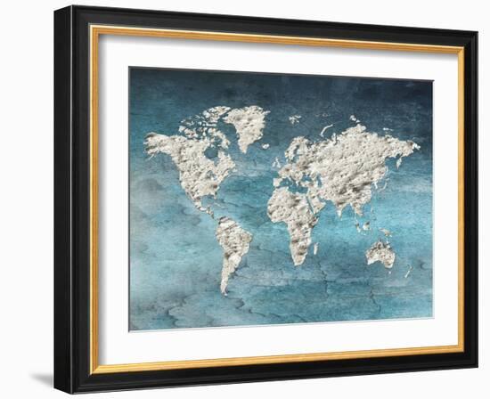 Hello World Blue-Sheldon Lewis-Framed Art Print