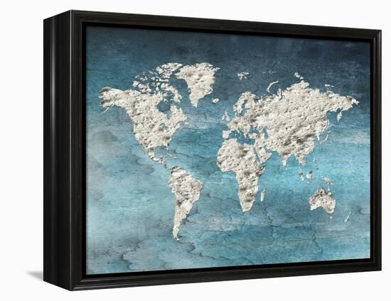 Hello World Blue-Sheldon Lewis-Framed Stretched Canvas