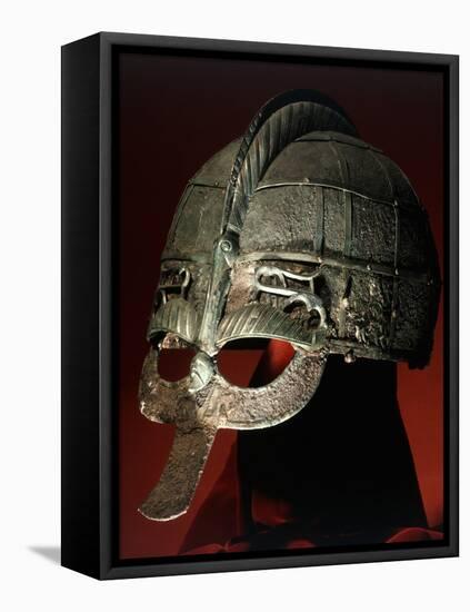 Helmet from a pre-Viking boat grave, Vendel, Uppland, Sweden, 7th century-Werner Forman-Framed Premier Image Canvas