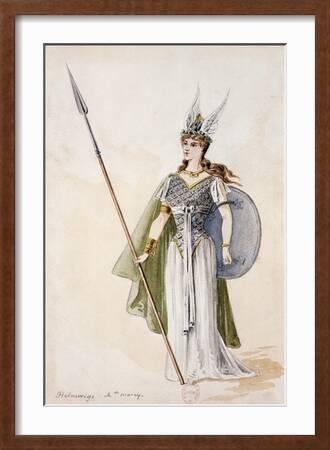 Helmvige, Sketch of Costume for the Valkyrie by Richard Wagner, Created by  Charles Bianchini, 1893' Giclee Print | Art.com