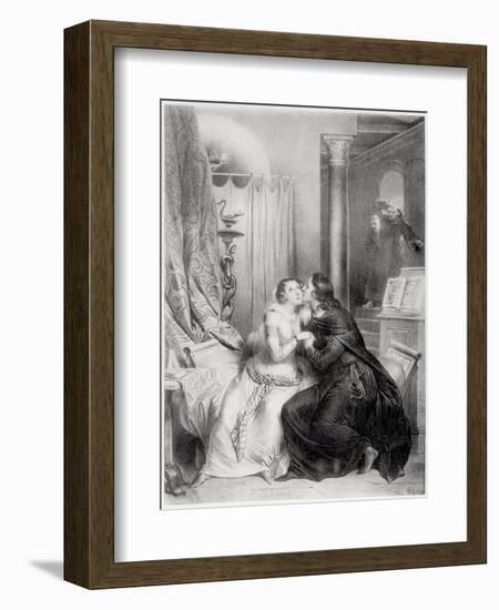 Heloise and Abelard-Achille Deveria-Framed Giclee Print