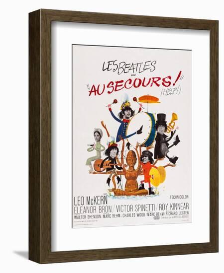 Help!, (AKA Au Secours!), French Poster Art, Top: Ringo Starr, Paul Mccartney; Bottom-null-Framed Premium Giclee Print