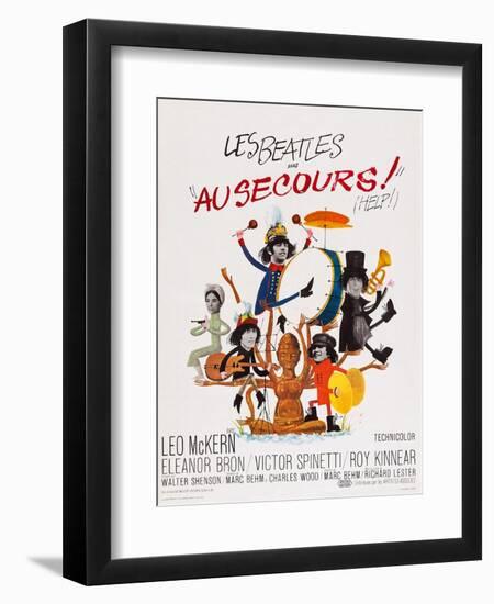 Help!, (AKA Au Secours!), French Poster Art, Top: Ringo Starr, Paul Mccartney; Bottom-null-Framed Premium Giclee Print